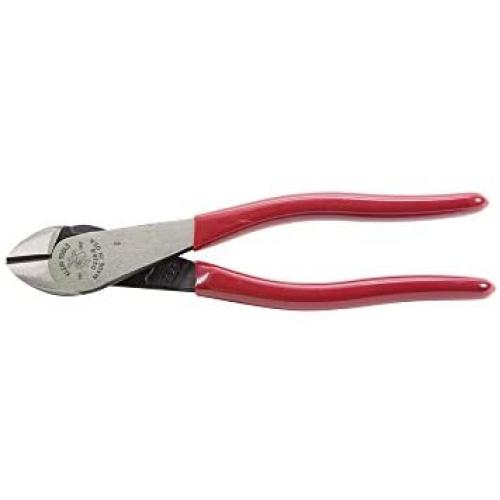 Klein Tools D228-8 Pliers, Diagonal Cutting Pliers with Short Jaw and Beveled Knives, High-Leverage Color-Coded Wire Cutters, 8-Inch