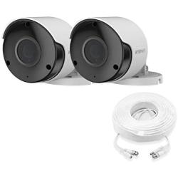 Wisenet SDC-89445BF 5MP CCTV Surveillance Weatherproof Bullet Security Camera 82ft IR Distance Plastic Housing 3.6mm Lens 104° Wide Angle (Double Pack)