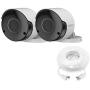 Wisenet SDC-89445BF 5MP CCTV Surveillance Weatherproof Bullet Security Camera 82ft IR Distance Plastic Housing 3.6mm Lens 104° Wide Angle (Double Pack)