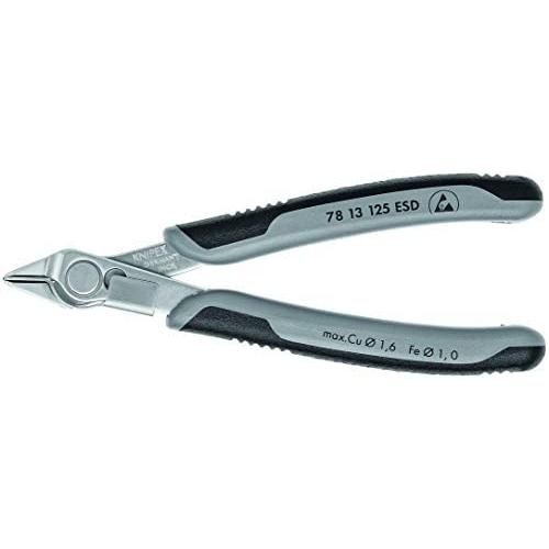 KNIPEX - 78 13 125 ESD Tools - Electronics Super-Knips, INOX Steel, ESD (7813125ESD), 5-Inch with Lead Catcher