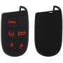Auovo Smart Key Fob Cover Case Accessories for Chrysler 300 Grand Cherokee Renegade Compass for Dodge Charger Challenger Journey Durango 5 Buttons Keyless Entry Remote(Silicone, 2pcs)