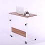 Laptop Cart 31.5'' Mobile Table Fancasa Movable Portable Adjustable Notebook Computer Stand with Wheels (Teak)