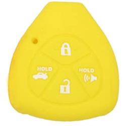 SEGADEN Silicone Cover Protector Case Holder Skin Jacket Compatible with TOYOTA 4 Button Remote Key Fob CV2416 Yellow