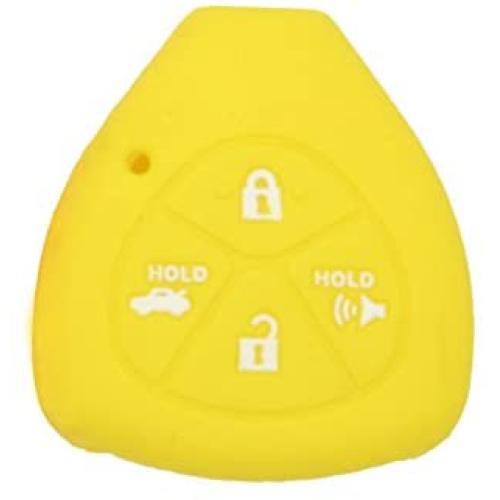 SEGADEN Silicone Cover Protector Case Holder Skin Jacket Compatible with TOYOTA 4 Button Remote Key Fob CV2416 Yellow