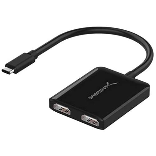 Sabrent USB Type-C Dual HDMI Adapter [Supports Up to Two 4K 30Hz Monitors, Compatible with Windows Systems Only] (DA-UCDH)