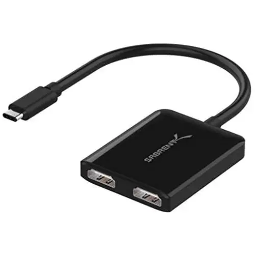 Sabrent USB Type-C Dual HDMI Adapter [Supports Up to Two 4K 30Hz Monitors, Compatible with Windows Systems Only] (DA-UCDH)