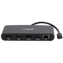 CalDigit Thunderbolt 3 Mini Dock - Bus Powered, Non Charging, 40Gbs, Dual 4K Display, USB 3.0 & 2.0 and Gigabit Ethernet LAN for Mac and PC, Thunderbolt 4 Compatible (Dual HDMI 2.0, Black)