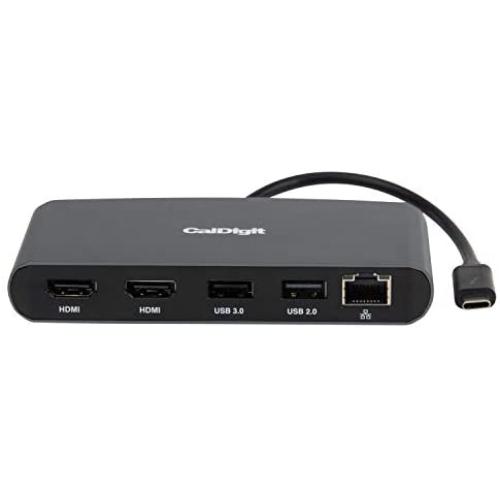 CalDigit Thunderbolt 3 Mini Dock - Bus Powered, Non Charging, 40Gbs, Dual 4K Display, USB 3.0 & 2.0 and Gigabit Ethernet LAN for Mac and PC, Thunderbolt 4 Compatible (Dual HDMI 2.0, Black)
