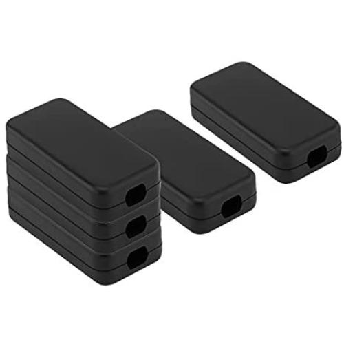 LeMotech 5Pcs ABS Plastic Electrical Project Case Power Junction Box, Project Box Black 1.6 x 0.78 x 0.43 inch (40 x 20 x 11 mm)