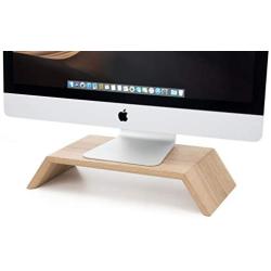 Oakywood Monitor Stand - iMac Computer Ergonomic Position Riser - Solid Wood Home Office Accessories {Oak}
