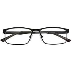 Eyecedar 5-Pack Reading Glasses Men Metal Frame Rectangle Style Stainless Steel Material Spring Hinges Includes Computer Readers +1.50