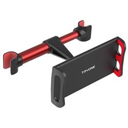 Car Headrest Mount, Tryone Tablet Headrest Holder Compatible with Smartphones/ Tablets/ Switch 4.7''-10.5'', Headrest Posts Width 4.9in-5.9in(Red)