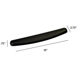 3M Gel Wrist Rest for Keyboards, Soothing Gel Comfort with Durable, Easy to Clean Leatherette Cover, Antimicrobial Product Protection, 18'', Black (WR309LE)