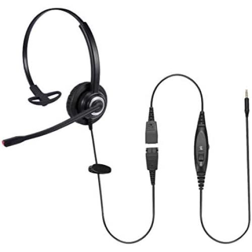 Sinseng 3.5mm Cell Phone Headset with Noise Canceling Microphone Compatible with iPhone Samsung Huawei HTC Mobile Phone Smartphones iPad Laptop Skype Tablets Webinar Microsoft Teams Office Call Center