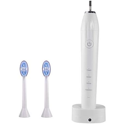 Ultrasonic Powered Toothbrushes Electric Powerful Sonic Cleaning - Ultra Sonic 40,000 VPM Motor Wireless Charging 4 Modes Smart Timer Modern Electric Toothbrush (White)