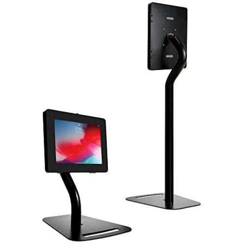 Premium Height-Adjustable Floor-to-Desk Security Kiosk Stand for Tablets, Black, For iPad 10.2 Inch, 11-Inch iPad Pro, iPad Air 3, iPad 5 & 6 & More (PAD-PARAFD)