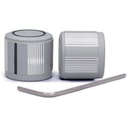 Taiss/ 2pcs Silver color Aluminum Rotary Electronic Control Potentiometer Knob For 6 mm Diameter Shaft, Volume Control Knob, Audio knob, Guitar Knob，Switch Knob,19mm dia. x 17mm height Knob-1