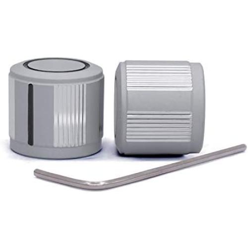 Taiss/ 2pcs Silver color Aluminum Rotary Electronic Control Potentiometer Knob For 6 mm Diameter Shaft, Volume Control Knob, Audio knob, Guitar Knob，Switch Knob,19mm dia. x 17mm height Knob-1