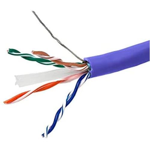 Monoprice Cat6A Ethernet Bulk Cable - Network Internet Cord - Solid, 550Mhz, FTP, CMR, Riser Rated, Pure Bare Copper Wire, 10G, 23AWG, No Logo, 1000ft, Blue