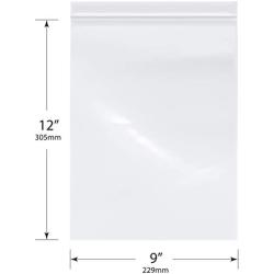 Plymor Heavy Duty Plastic Reclosable Zipper Bags, 4 Mil, 9'' x 12'' (Pack of 100)