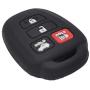 LemSa 2pcs Silicone 4 Button Smart Key Fob Cover Remote Keyless Entry Bag Compatible with Toyota Camry Avalon Corolla RAV4 Highlander Venza HYQ12BDM, Black Blue