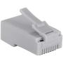 Monoprice 8P8C RJ45 Plug with Inserts for Solid Cat6 Ethernet Cable - Gray (100 Pcs/Pack) Gold Plated Contacts
