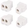 RJ11 6P4C 1 Female to 2 Female Telephone Line Splitters, Uvital Telephone Landline Cable Connector and Separator(White,4 Pack)