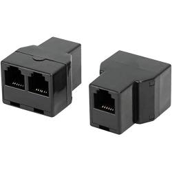 RJ12 6P6C 1 Female to 2 Female Telephone Line Splitters, Uvital Telephone Landline Cable Connector and Separator(Black,2 Pack)