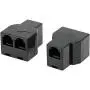 RJ12 6P6C 1 Female to 2 Female Telephone Line Splitters, Uvital Telephone Landline Cable Connector and Separator(Black,2 Pack)