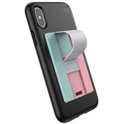 Speck Products GrabTab Cell Phone Holder and Stand, Works with Most Cell Phones - Aquifer Blue/Dolphin Grey/Sorbet Pink
