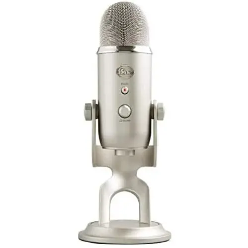 Blue Yeti USB Mic for Recording & Streaming on PC and Mac, 3 Condenser Capsules, 4 Pickup Patterns, Headphone Output and Volume Control, Mic Gain Control, Adjustable Stand, Plug & Play - Platinum