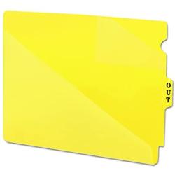 Smead 61966 Out Guides w/Diagonal-Cut Pockets, Poly, Letter, Yellow (Box of 50)