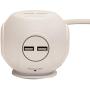 Accell Power Cutie - Compact Surge Protector with 3 Tamper Resistant 540J Surge Protected AC outlets and 4 USB-A Charging Ports, 6ft Cord, White