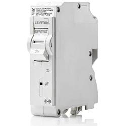 Leviton LB120-AS 20 Amp, 1-Pole Plug-on Smart AFCI Branch Circuit Breaker, 120 VAC, White