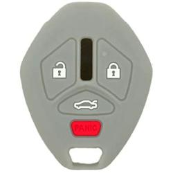 SEGADEN Silicone Cover Protector Case Holder Skin Jacket Compatible with MITSUBISHI 4 Button Remote Key Fob CV4522 Gray