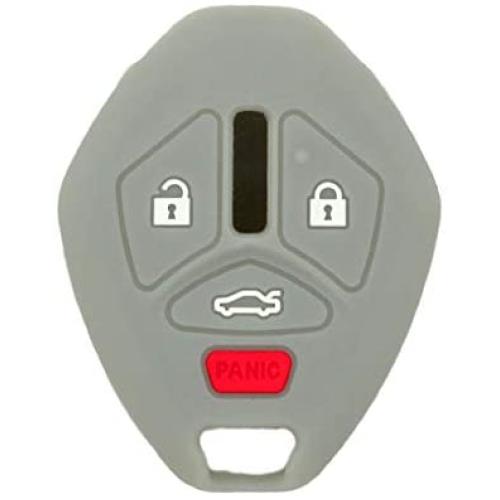 SEGADEN Silicone Cover Protector Case Holder Skin Jacket Compatible with MITSUBISHI 4 Button Remote Key Fob CV4522 Gray