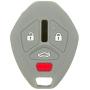 SEGADEN Silicone Cover Protector Case Holder Skin Jacket Compatible with MITSUBISHI 4 Button Remote Key Fob CV4522 Gray