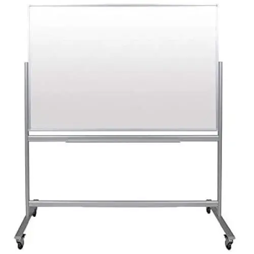 Luxor 60''W x 40''H Double-Sided Mobile Magnetic Glass Marker Board