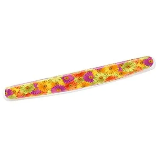 3M Gel Wrist Rest for Keyboards, Soothing Gel Comfort with Durable, Easy to Clean Cover, 18'', Fun Daisy Design (WR308DS)