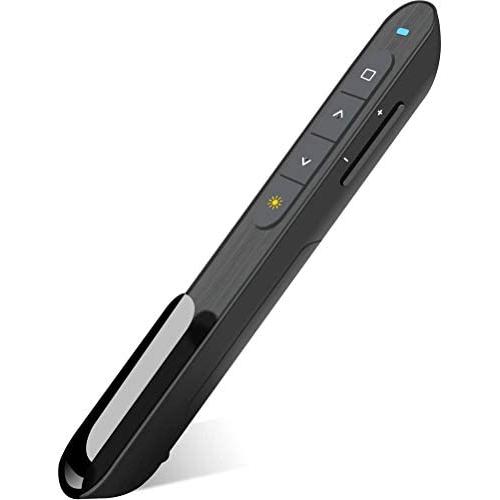 DinoFire Wireless Presenter, Hyperlink Volume Control Presentation Clicker RF 2.4GHz PowerPoint Clicker Presentation Remote Control (Black)