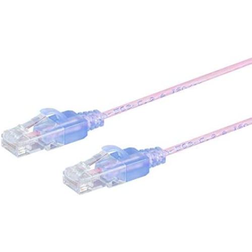 Monoprice Cat6A Ethernet Patch Cable - 3 Feet - Pink (5 Pack) Network Internet Cord - RJ45, Stranded, UTP, Pure Bare Copper Wire, 30AWG - SlimRun Series