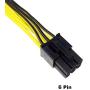 Endlesss 6 Pin Male to 8 Pin (6+2) Male PCIe Adapter Power Cable PCI Express Extension Cable 12.5 Inches (6 Pack)