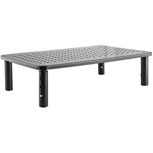 Premium PC Monitor & Laptop Stand with Sturdy, Stable Black Metal Construction. Fashionable Riser is Height Adjustable with Non-Skid Rubber. Perfect for Computer Monitor, iMac Stand, or Computer Shelf