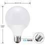 12 Pack G25 LED Vanity Light Bulb CRI 95, JandCase 60W Equivalent Dimmable Globe Bulb, 5000K Daylight White, 9.5W, 800LM, Low Blue Light for Makeup Mirror, Bathroom, E26 Base, UL Listed