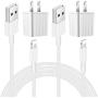 [Apple MFi Certified] iPhone Charger, Veetone 2Pack 3FT Lightning to USB Fast Charging Data Sync Transfer Cord with 2Pack USB Wall Charger Travel Plug Compatible for iPhone 12/12 Pro/11/XS/XR/X 8/iPad