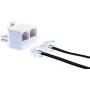 Duplex Jack Phone Wall Adapter - 2 Pack, White - 2-Way Phone Splitter (2 Lines) Wall Jack Phone RJ11 Adapter