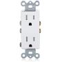 Maxxima Tamper Resistant Duplex Receptacle Standard Decorative Electrical Wall Outlet 15A White, Wall Plates Included (Pack of 10)