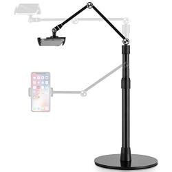 viozon Tablet Phone Overhead Stand, Height & 360 Degree Angle Adjustable, Aluminum Desktop Stand, Compatible with 3.5-10'' Cellphone or Tablet Such as iPhone iPad Pro Air Mini, Samsung, Nexus(AP-4PB)