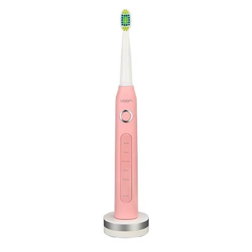 Voom Sonic Pro 5 Series Rechargeable Electronic Toothbrush Dentist Recommended 2 Minute Timer with Quadrant Pacing 5 Adjustable Speeds | Soft Dupont Nylon Bristles, Blue 4 Ounce