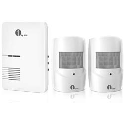 Driveway Alarm, 1byone Motion Sensor 1000ft Operating Range, 36 Melodies, Home Security Alert System with 1 Plug-in Receiver and 2 Weatherproof PIR Motion Detector, Protect Indoor/Outdoor Property